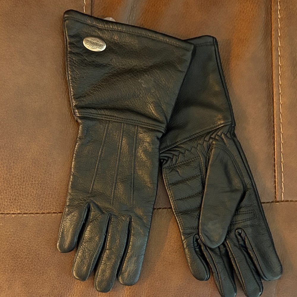 Harley-Davidson Black Leather Gloves Size XS